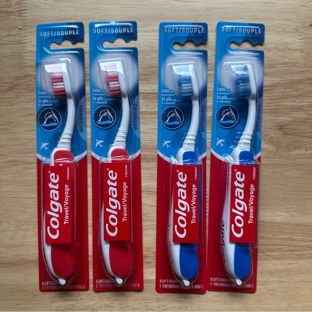 Travel Folding Toothbrush - Red and Blue Options
